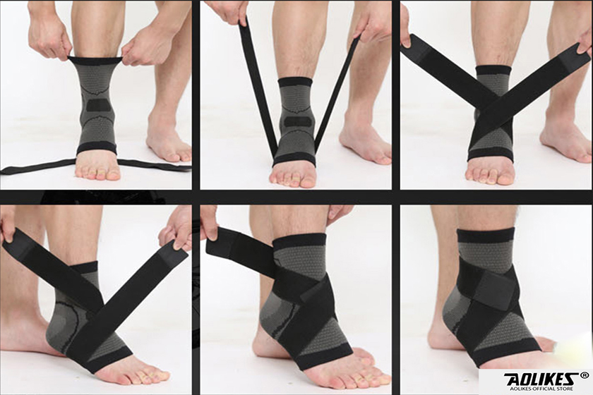 Cách sử dụng băng bảo vệ ở cổ chân tương đối đơn giản